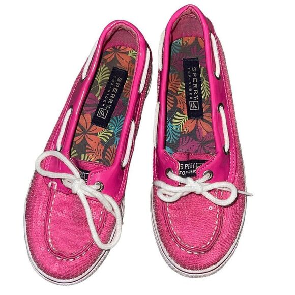 Sperry Biscayne Pink‎ Sequin Top-Sider - Kids 1.5 - Picture 1 of 6